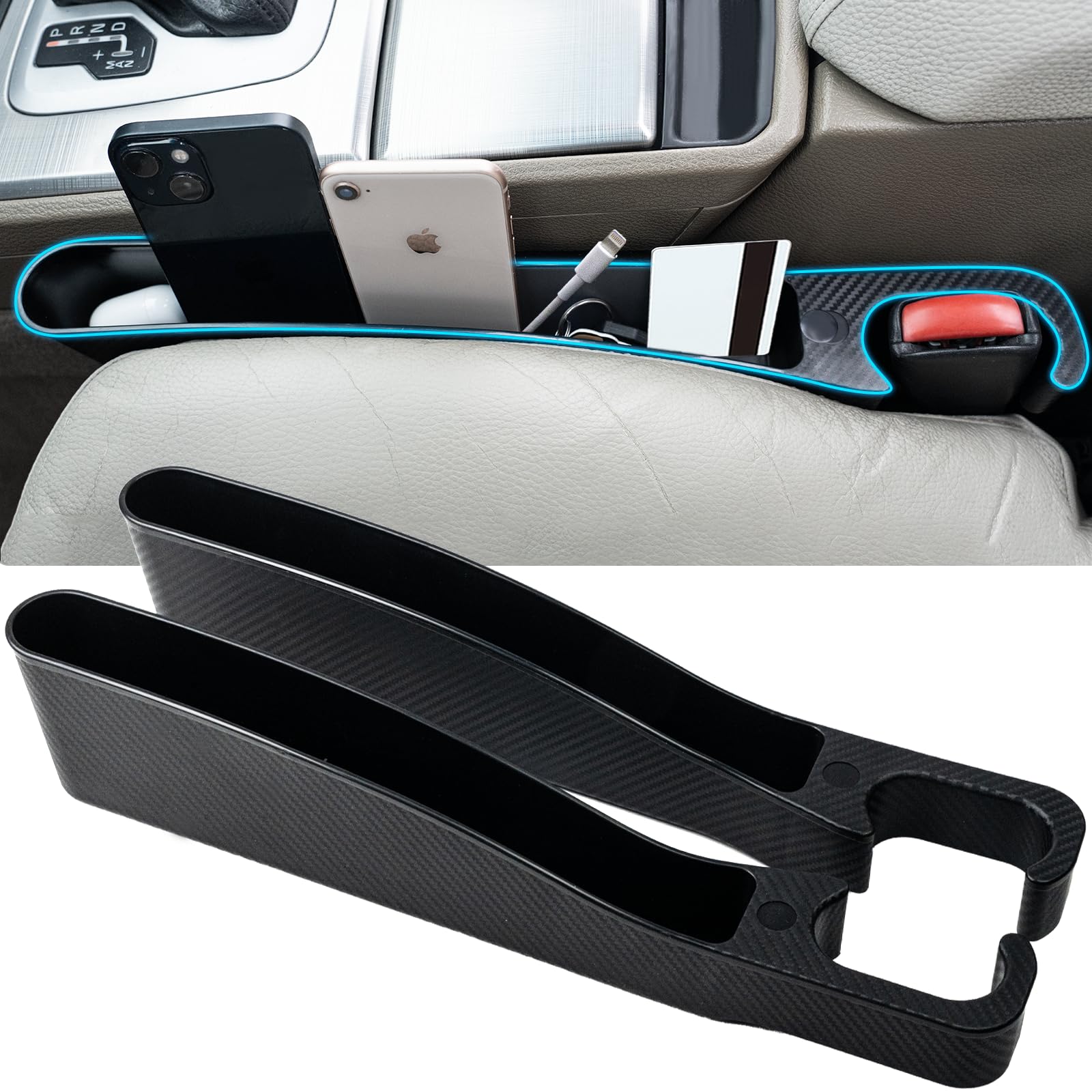 STHIRA® Car Seat Gap Filler Organizer 2PCS Set Universal Fit for Cars SUVs Trucks, 16.5 STHIRA® Car Seat Gap Filler Organizer 2PCS Set Universal Fit for Cars SUVs Trucks, 16.5